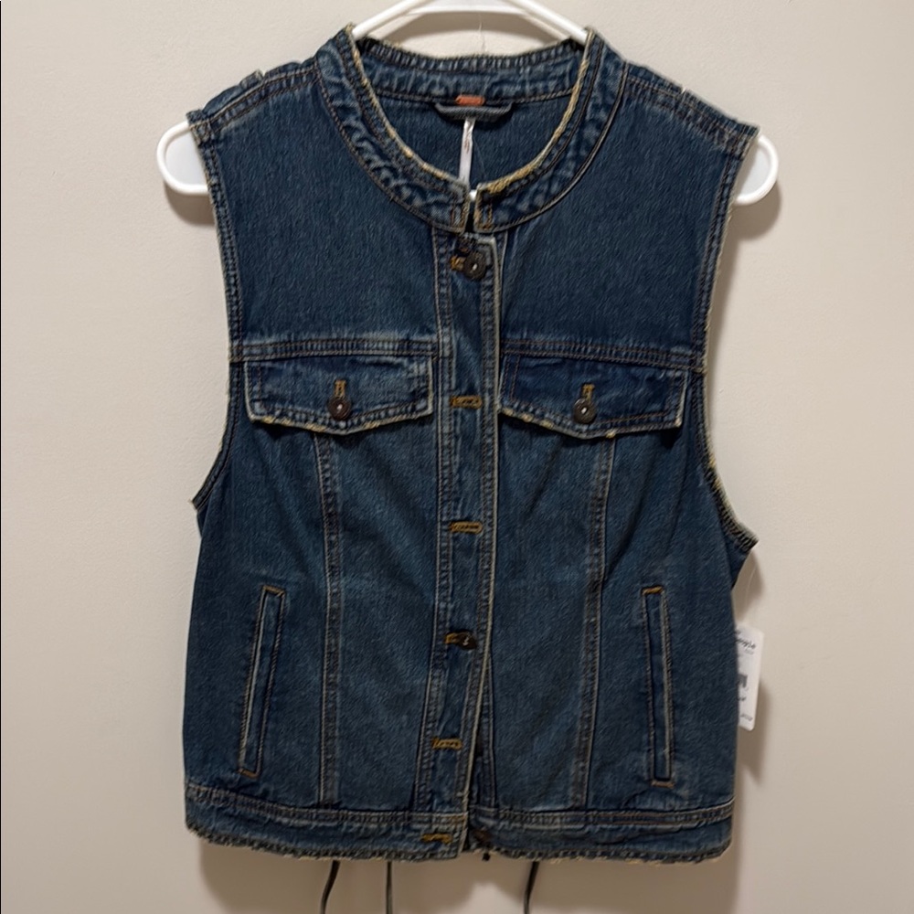 Free People indigo Denim Vest